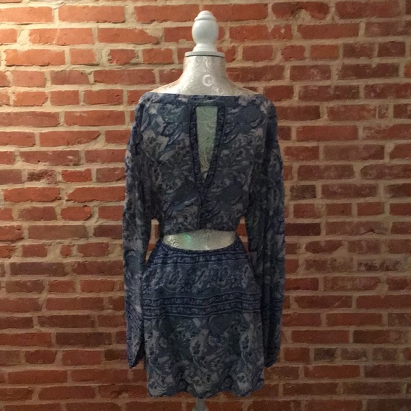 Free People Silver Sun Printed Cutout Sleeve dress - Picture 7 of 8